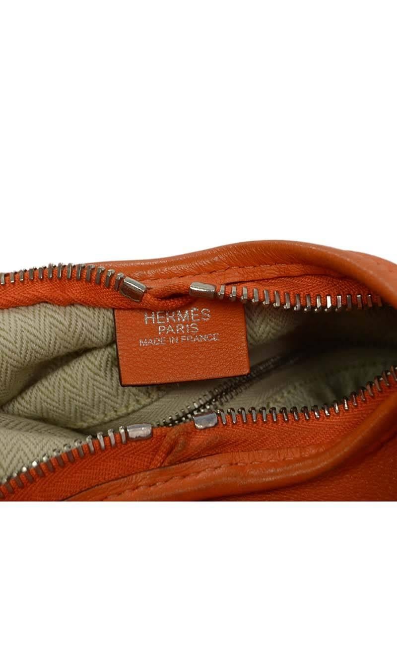 Hermes Orange Leather 'Massai' Bag PHW 3
