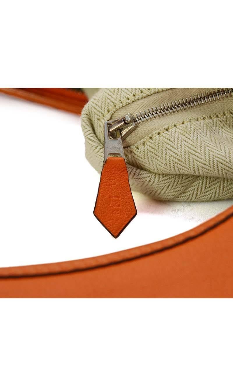 Hermes Orange Leather 'Massai' Bag PHW 4