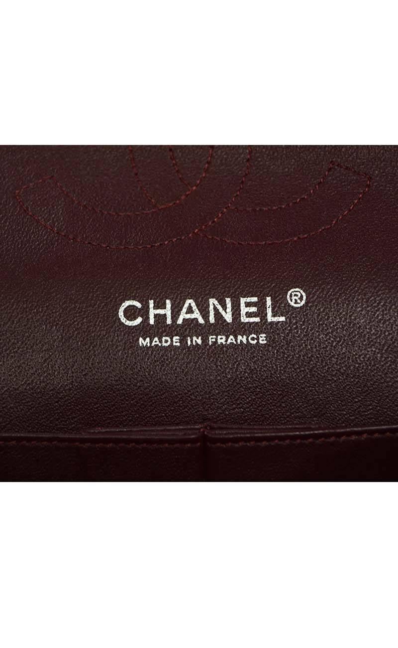 Chanel Burgundy Distressed Patent Medium Classic Double Flap Bag RHW 2