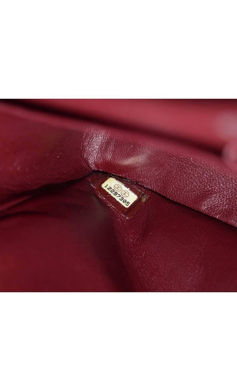 Chanel Burgundy Distressed Patent Medium Classic Double Flap Bag RHW 3
