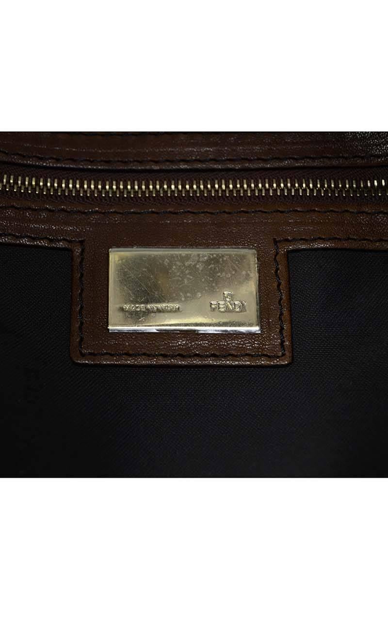 Fendi Brown Ruched Leather Shoulder Bag GHW 3
