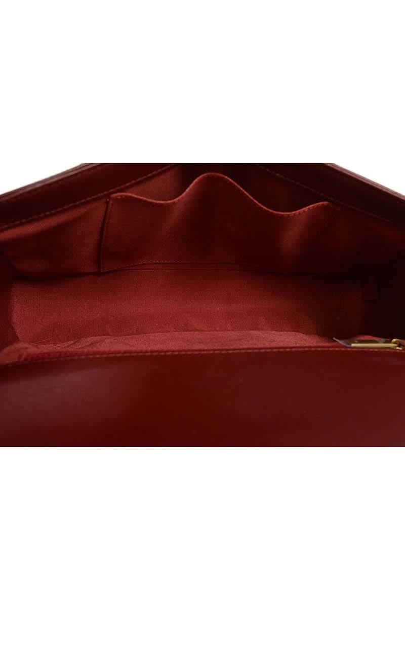 Chanel '15 Burgundy Leather New Medium Boy Bag GHW 2