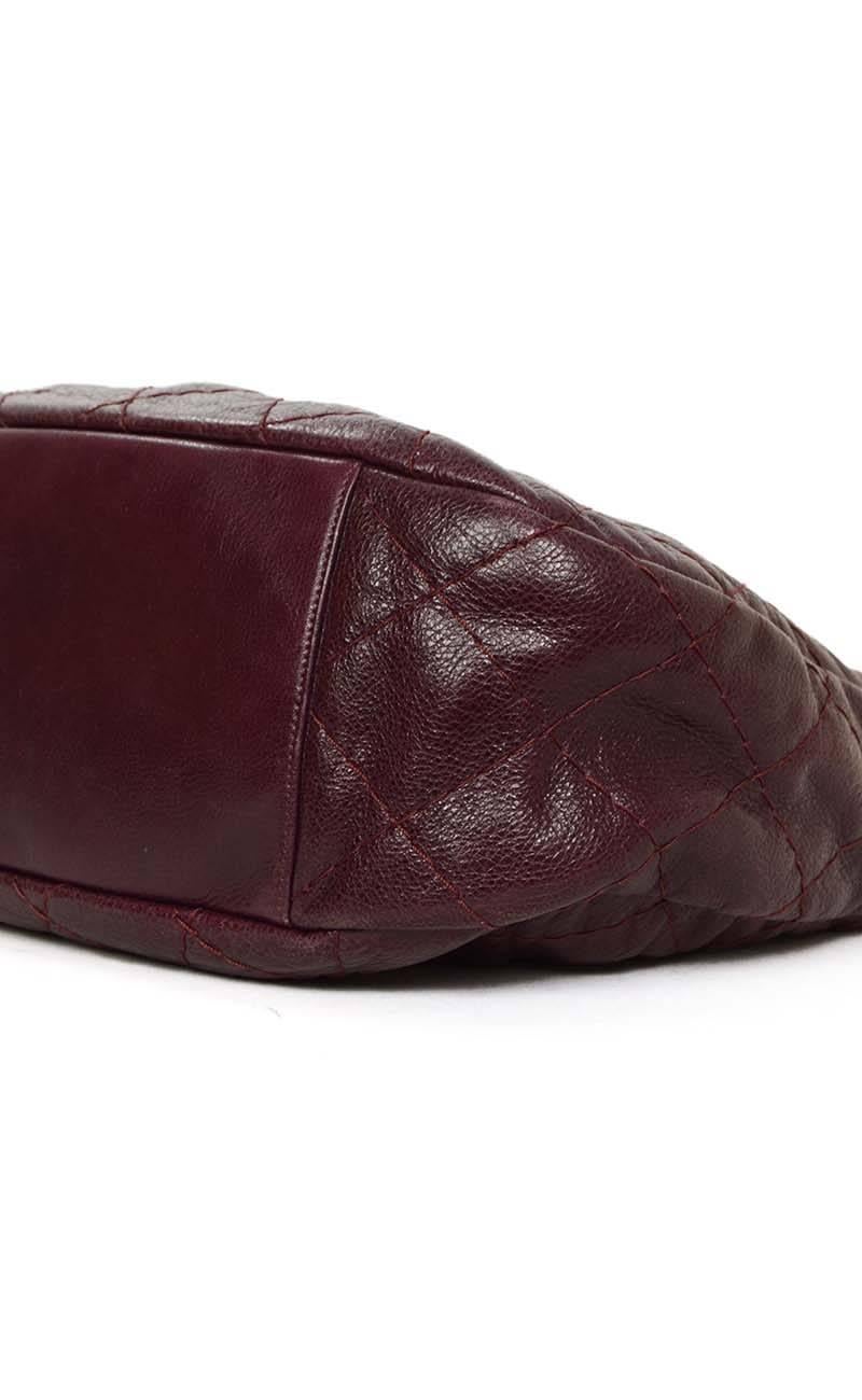 Women's Chanel Plum Distressed Leather 'On the Road' Hobo Bag SHW