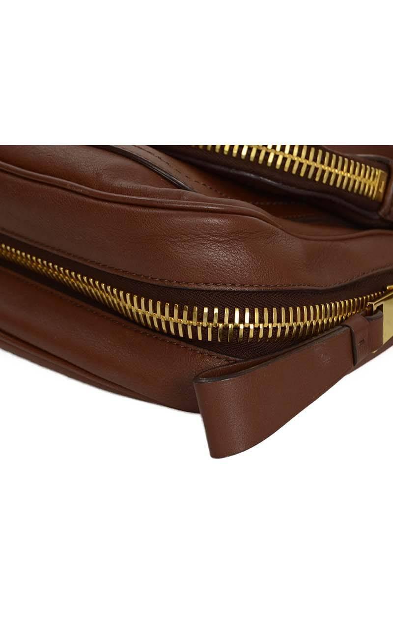 Tom Ford Brown Leather 'Jennifer Aniston' Crossbody Bag GHW at 1stdibs