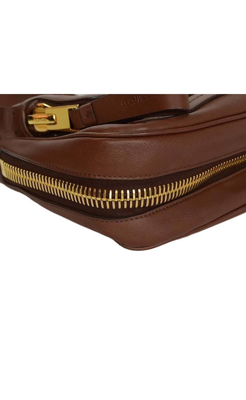 Tom Ford Braunes Leder 'Jennifer Aniston' Crossbody Tasche GHW im Zustand „Hervorragend“ in New York, NY