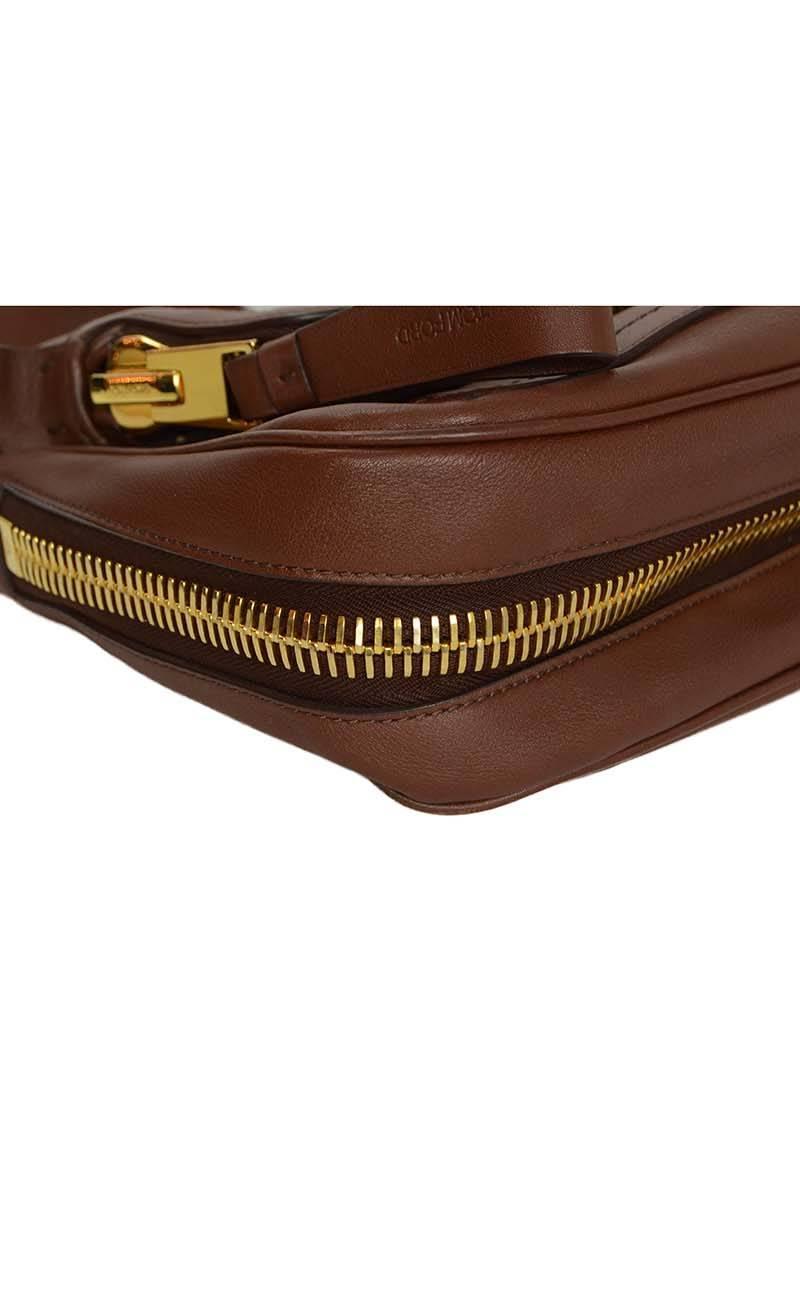 Tom Ford Brown Leather 'Jennifer Aniston' Crossbody Bag GHW at 1stdibs