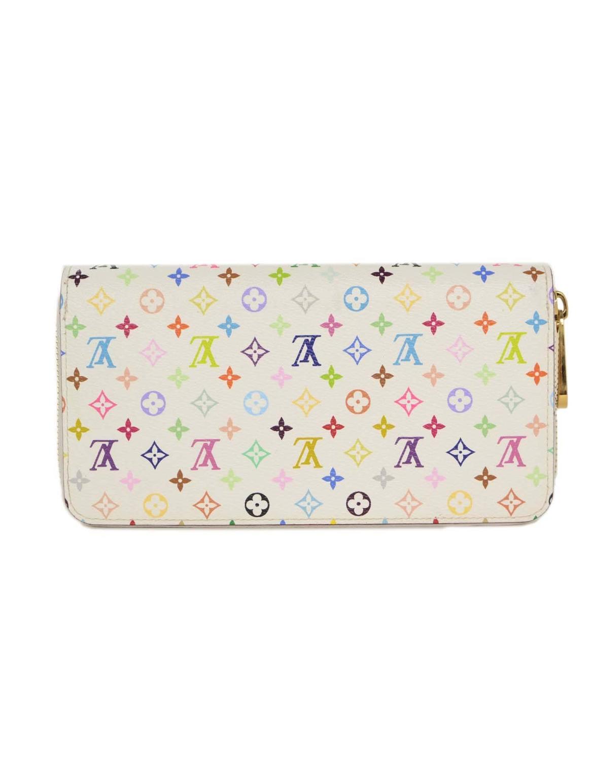 Louis Vuitton White and Multi-Color Monogram Zippy Wallet GHW For Sale at 1stdibs