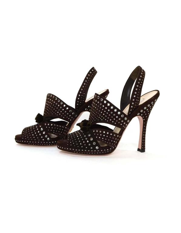 PRADA 26S HEELED SANDALS 75MM IN TAUPE BROWN SUEDE WITH LOGO
