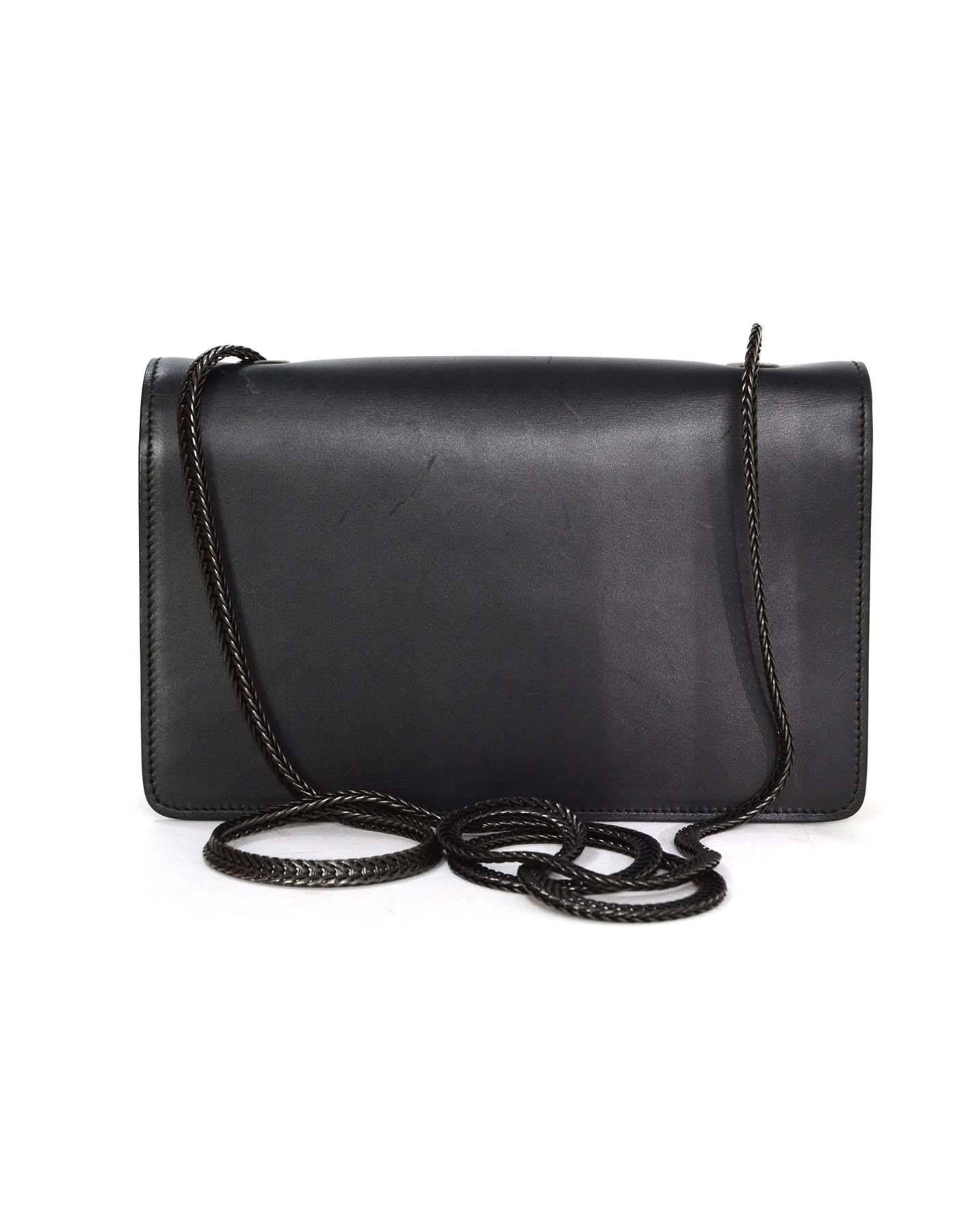 Saint Laurent Black Leather Small 'Betty' Crossbody Bag BHW In Excellent Condition In New York, NY