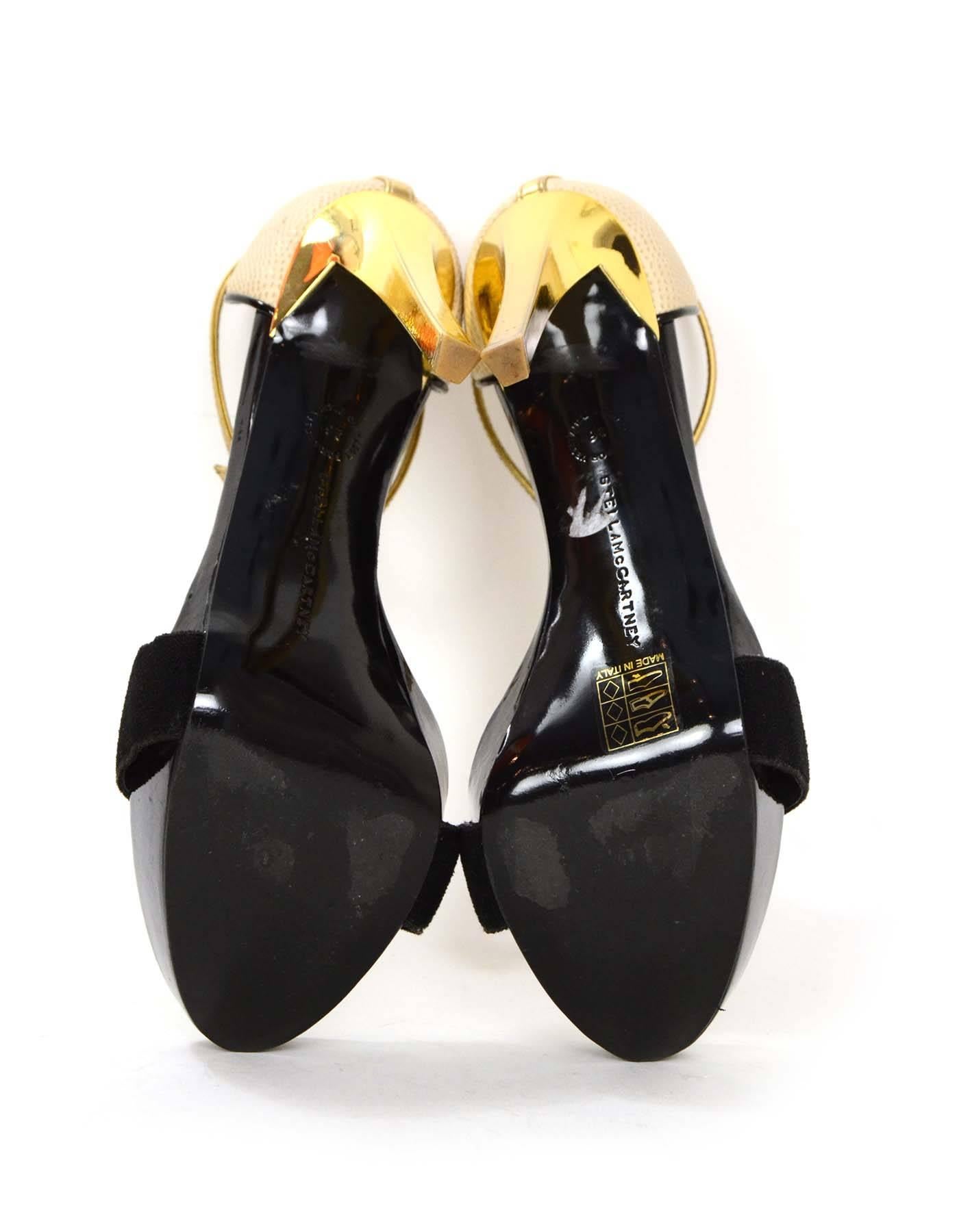 Stella McCartney Black & Gold Platform Sandals sz 36 3