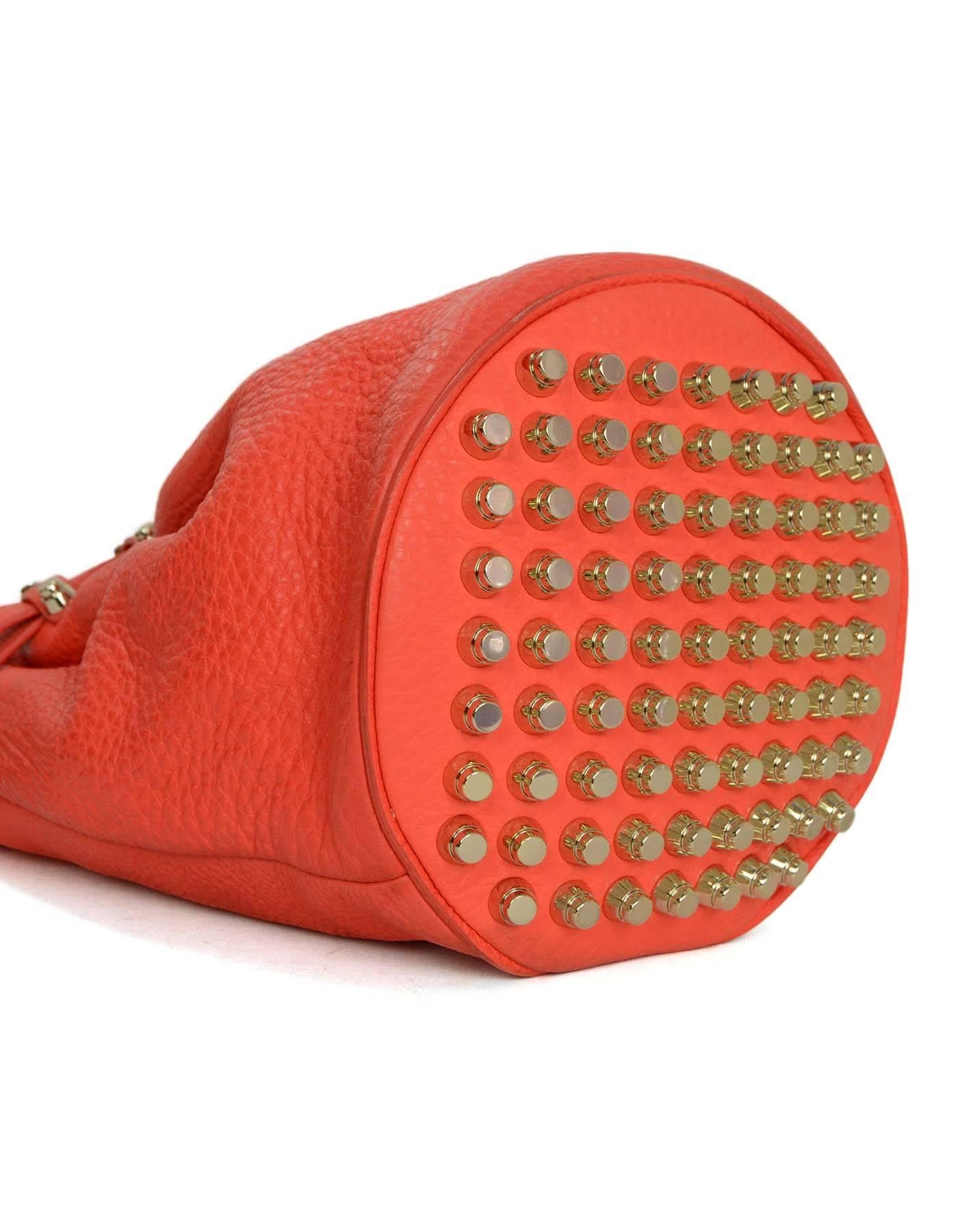 Women's Alexander Wang Red Pebbled Leather Diego Bucket Bag SHW
