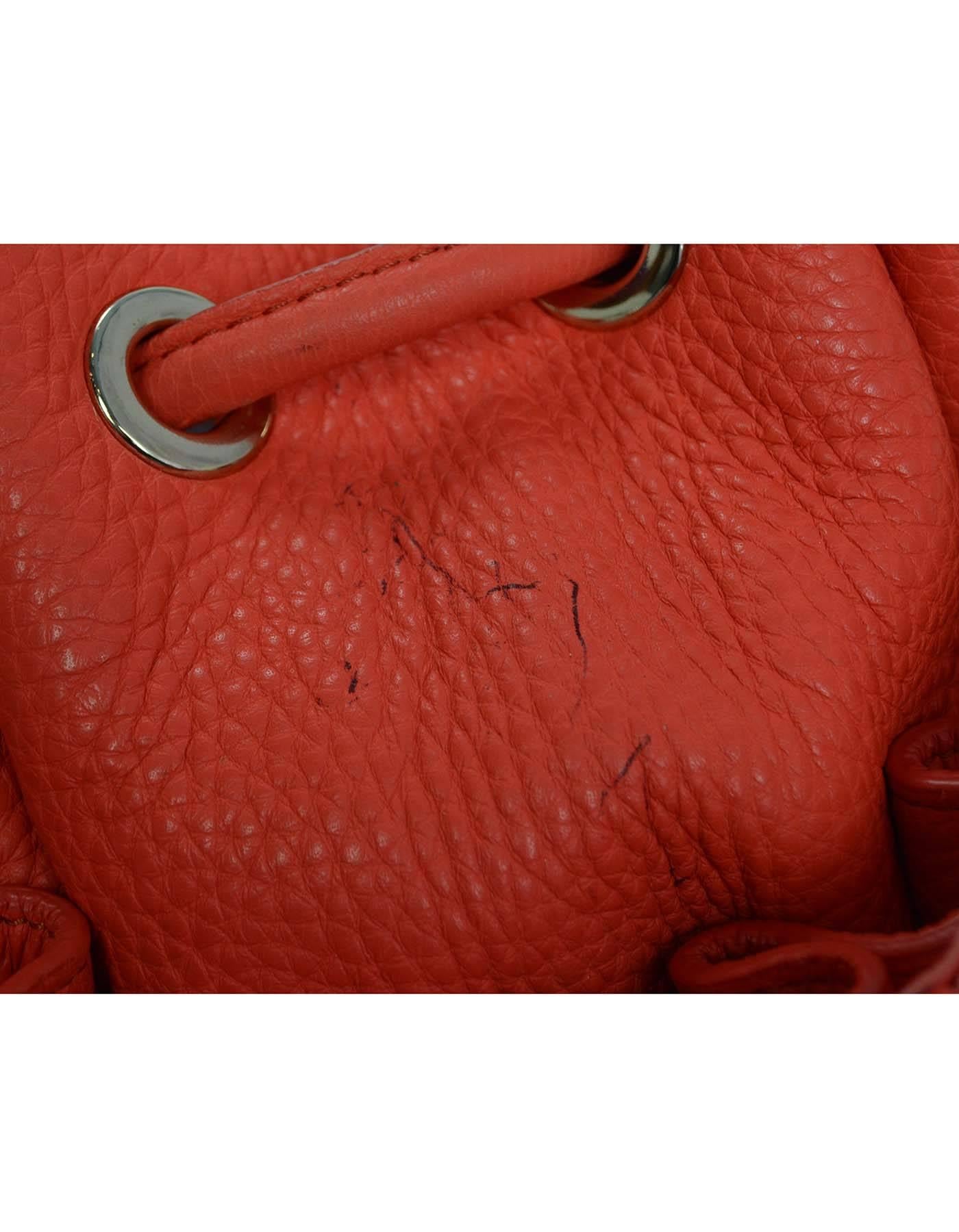 Alexander Wang Red Pebbled Leather Diego Bucket Bag SHW 2