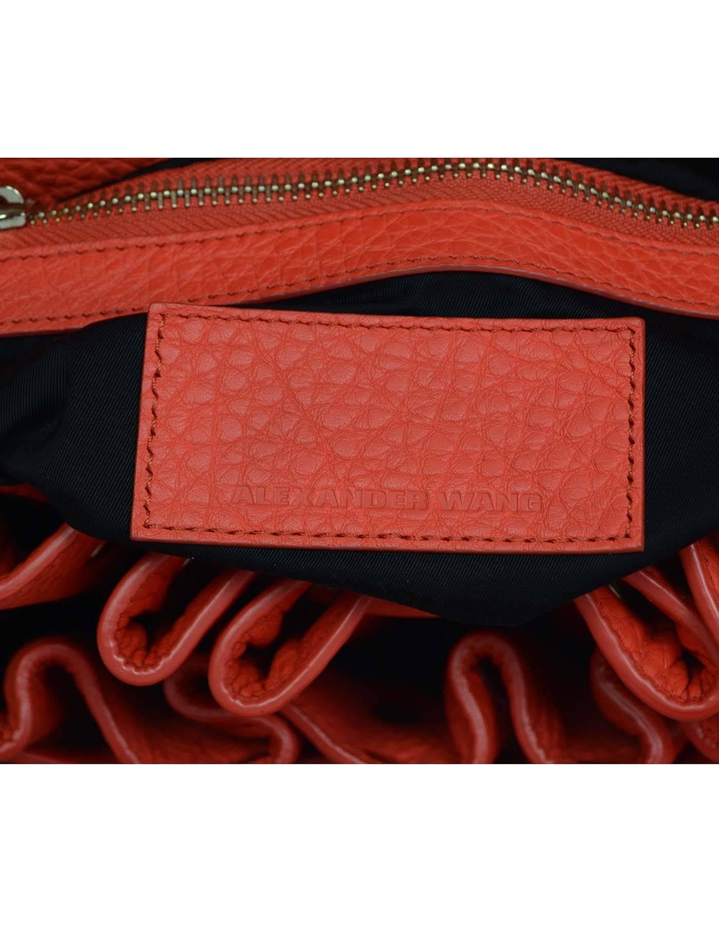 Alexander Wang Red Pebbled Leather Diego Bucket Bag SHW 4