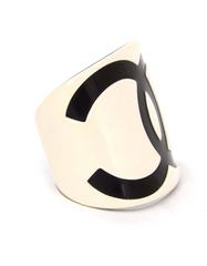 Chanel Black & White Resin CC Cuff Bracelet