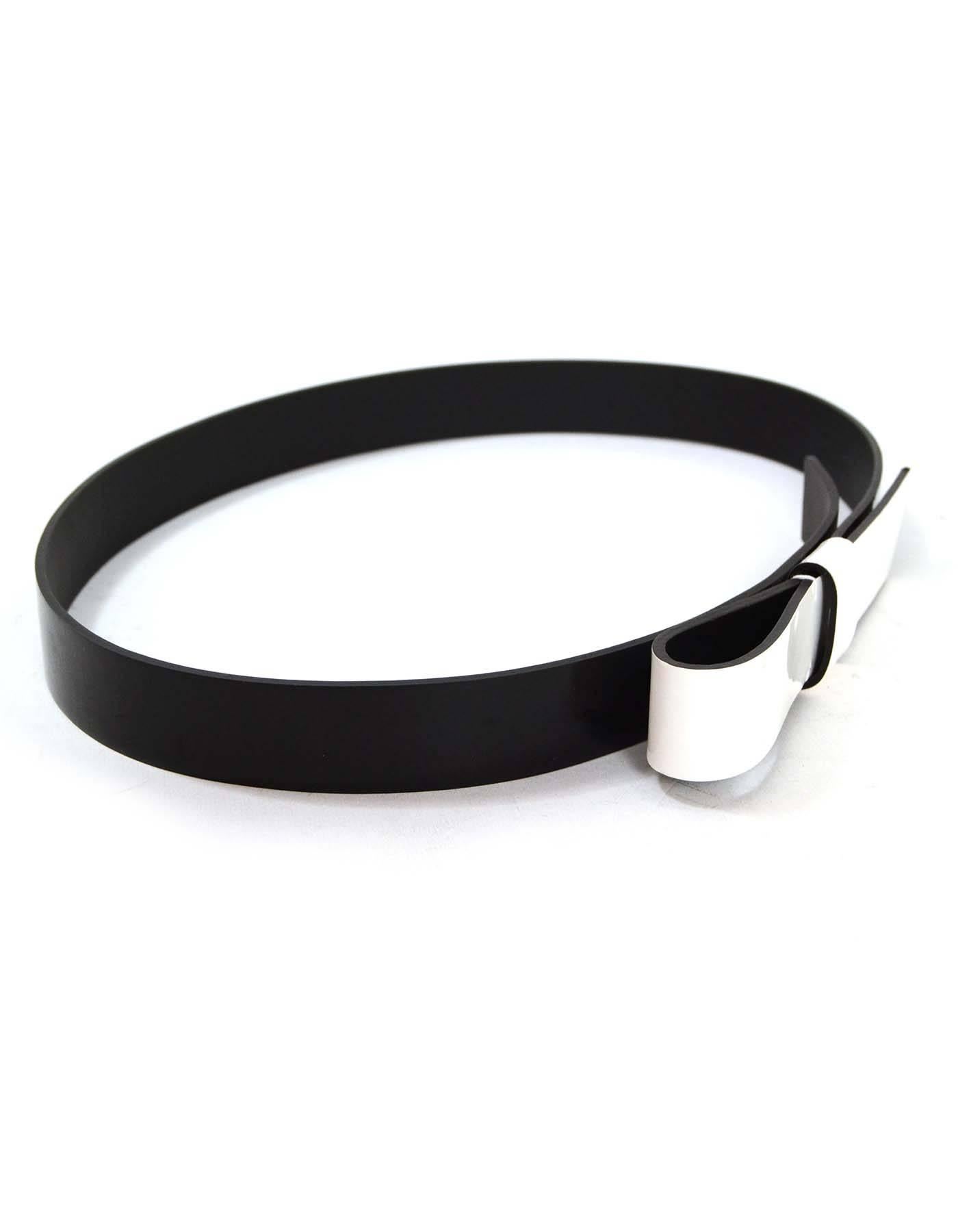 Lanvin Black & White Patent Belt sz S rt. $495 In Excellent Condition In New York, NY