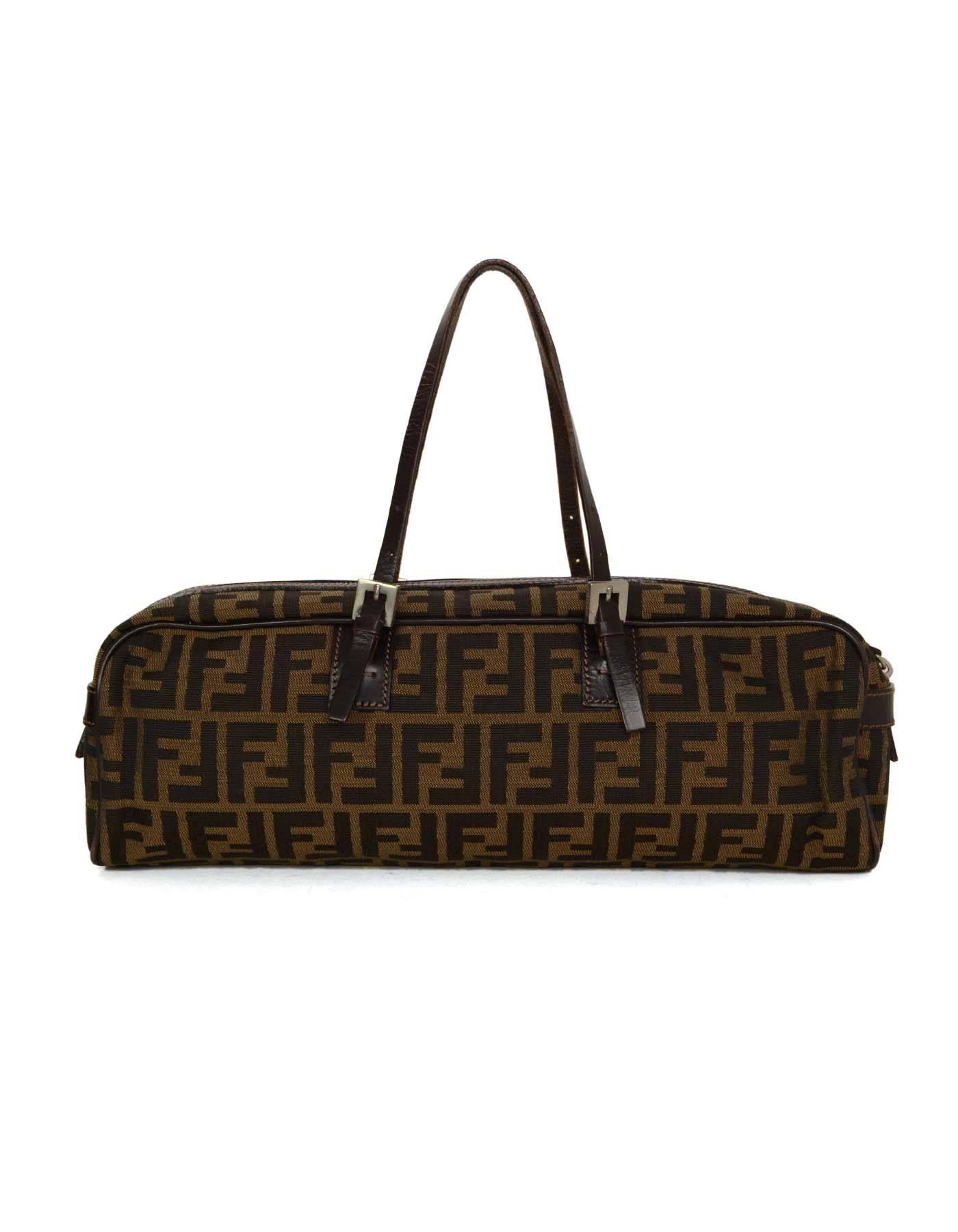 Fendi Zucca Print Canvas Baguette SHW In Good Condition In New York, NY