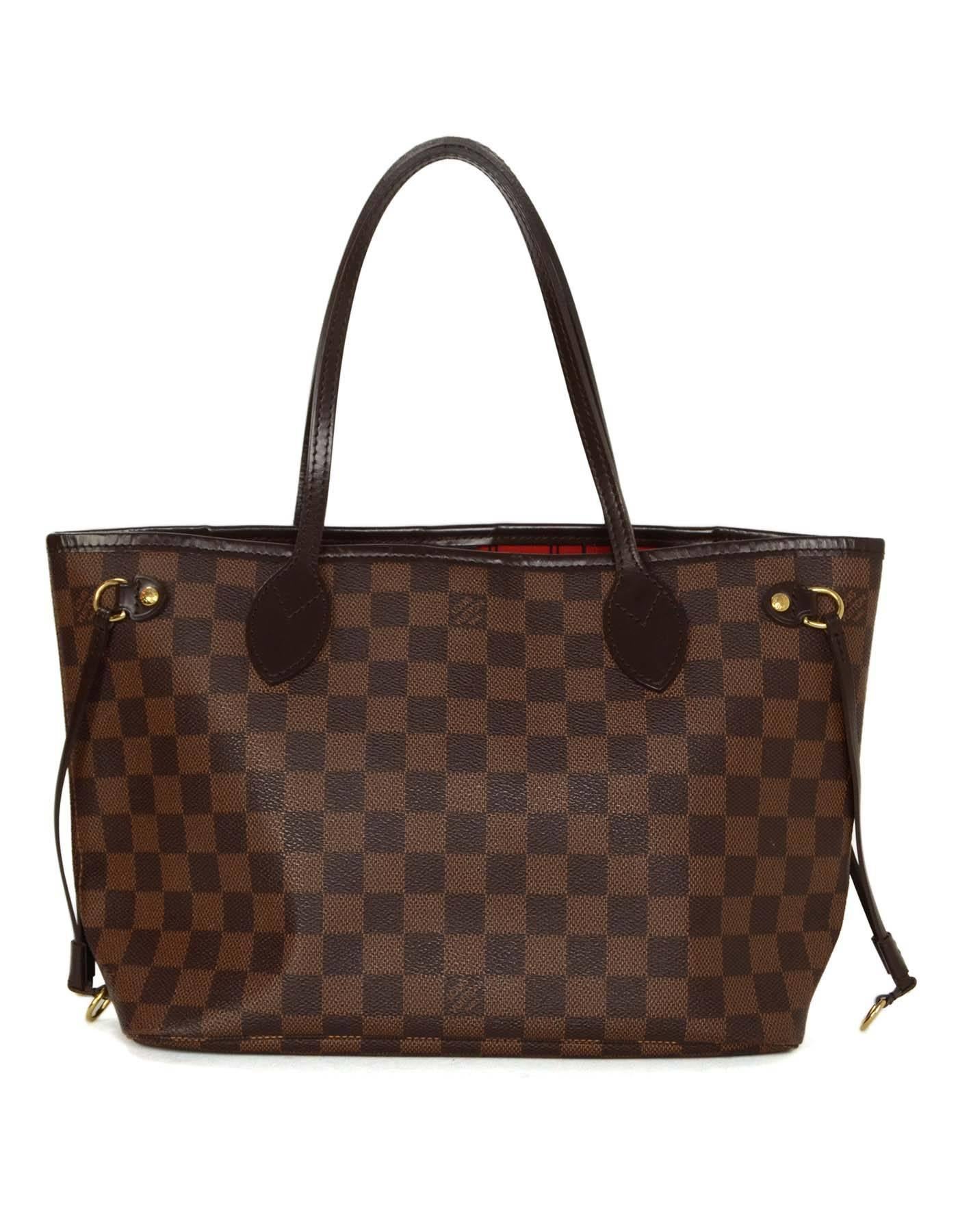 Louis Vuitton Damier Coated Canvas Neverfull PM Tote Bag In Excellent Condition In New York, NY