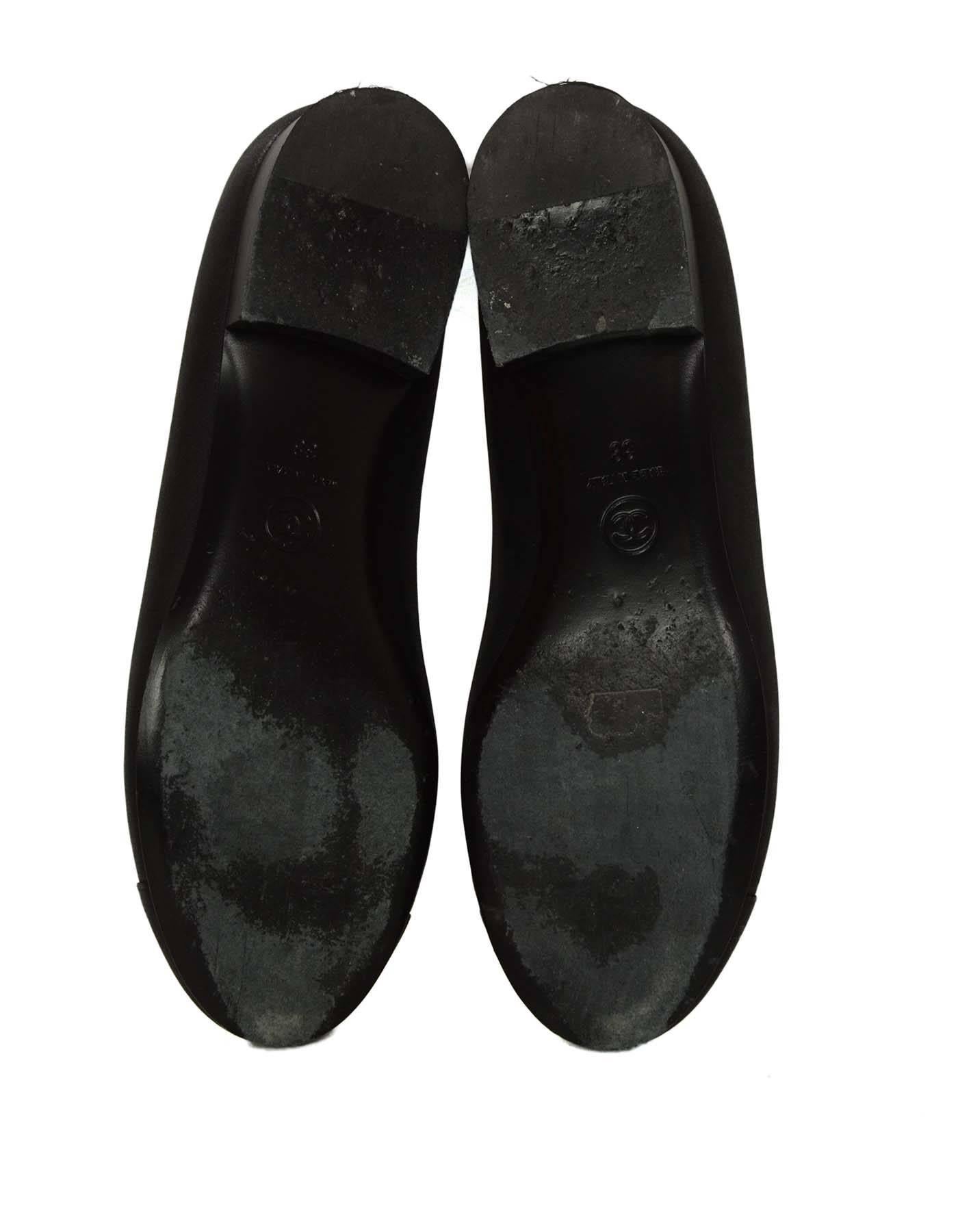 Chanel Black Iridescent Calfskin Flats sz 38 3