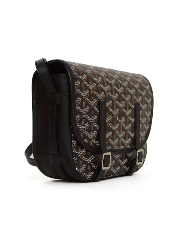 Goyard Black and Navy Chevron Print Belvedere PM Crossbody Bag SHW at
