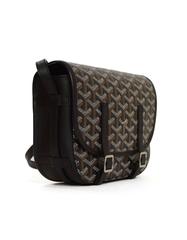 Goyard Schwarz & Marineblaue Gürteltasche mit Chevron-Druck Belvedere PM Crossbody Bag SHW