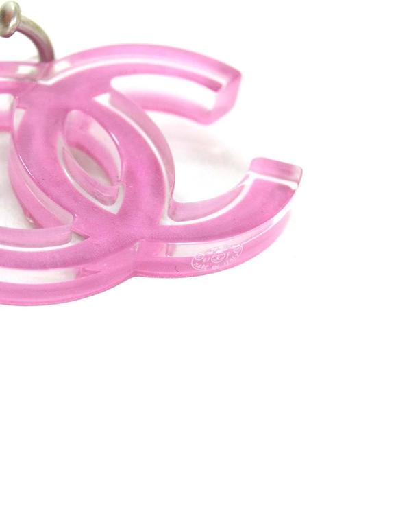 Chanel Pink Resin CC Earrings SHW For Sale at 1stDibs chanel pink