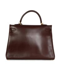 Hermes Brown Box Leather 35cm Retourne Kelly Bag GHW