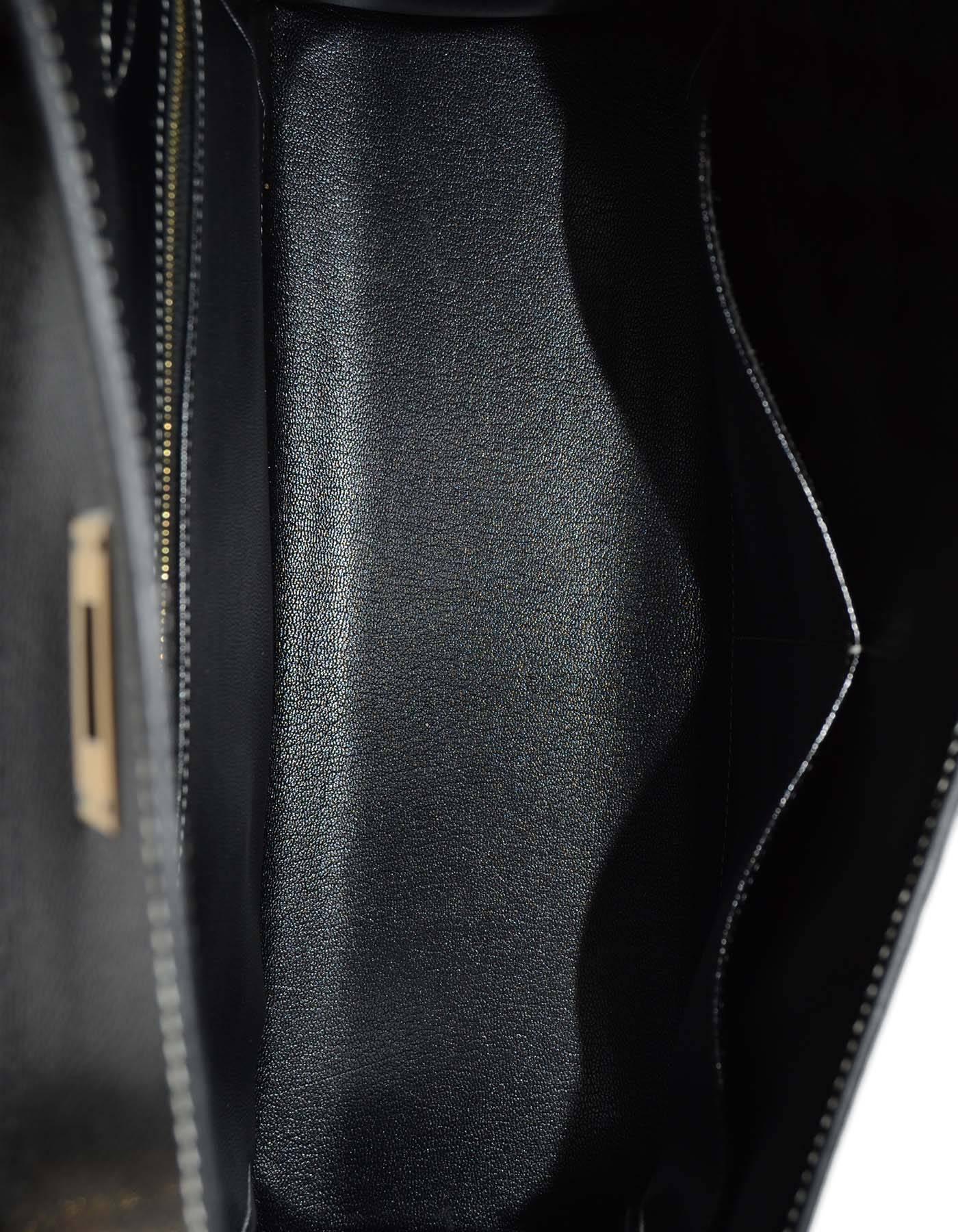 Hermes Black/White Contrast Veau grain Lisse Leather 32cm Sellier Kelly Bag 1
