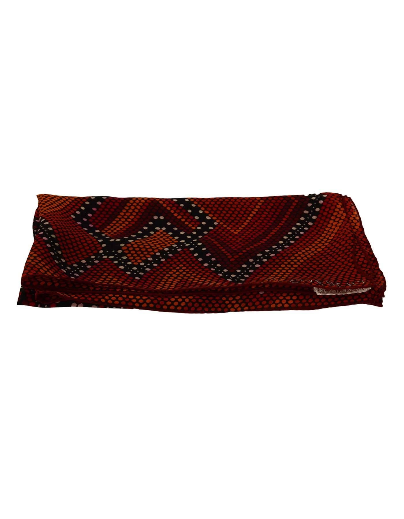 Black Givenchy Multi-Colored Polka Dot Silk Scarf
