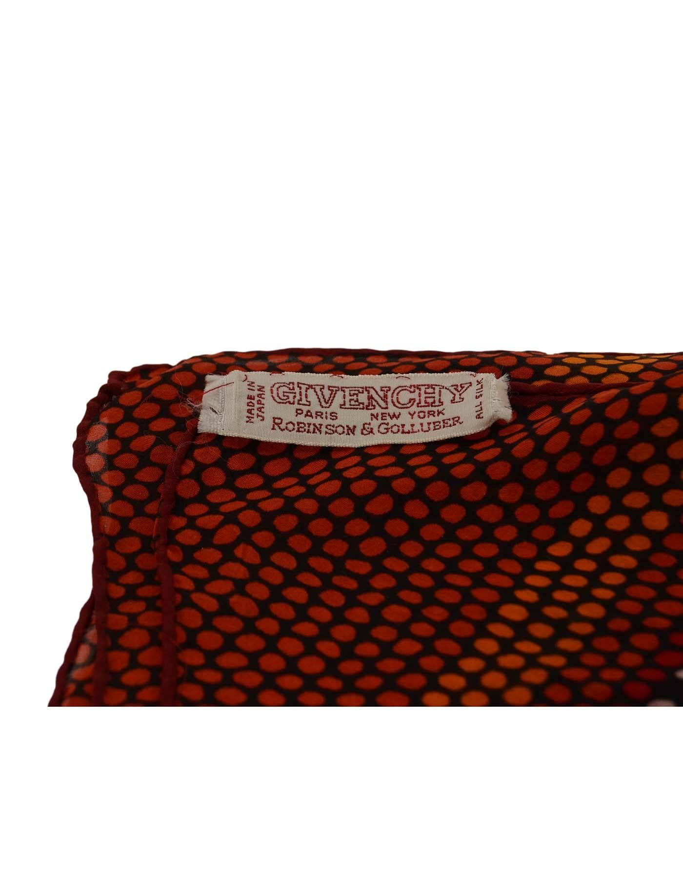 Givenchy Multi-Colored Polka Dot Silk Scarf In Excellent Condition In New York, NY