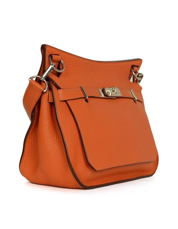 Hermes Orange Clemence 28cm Jypsiere Crossbody Bag PHW rt. $8,500 For Sale at 1stdibs