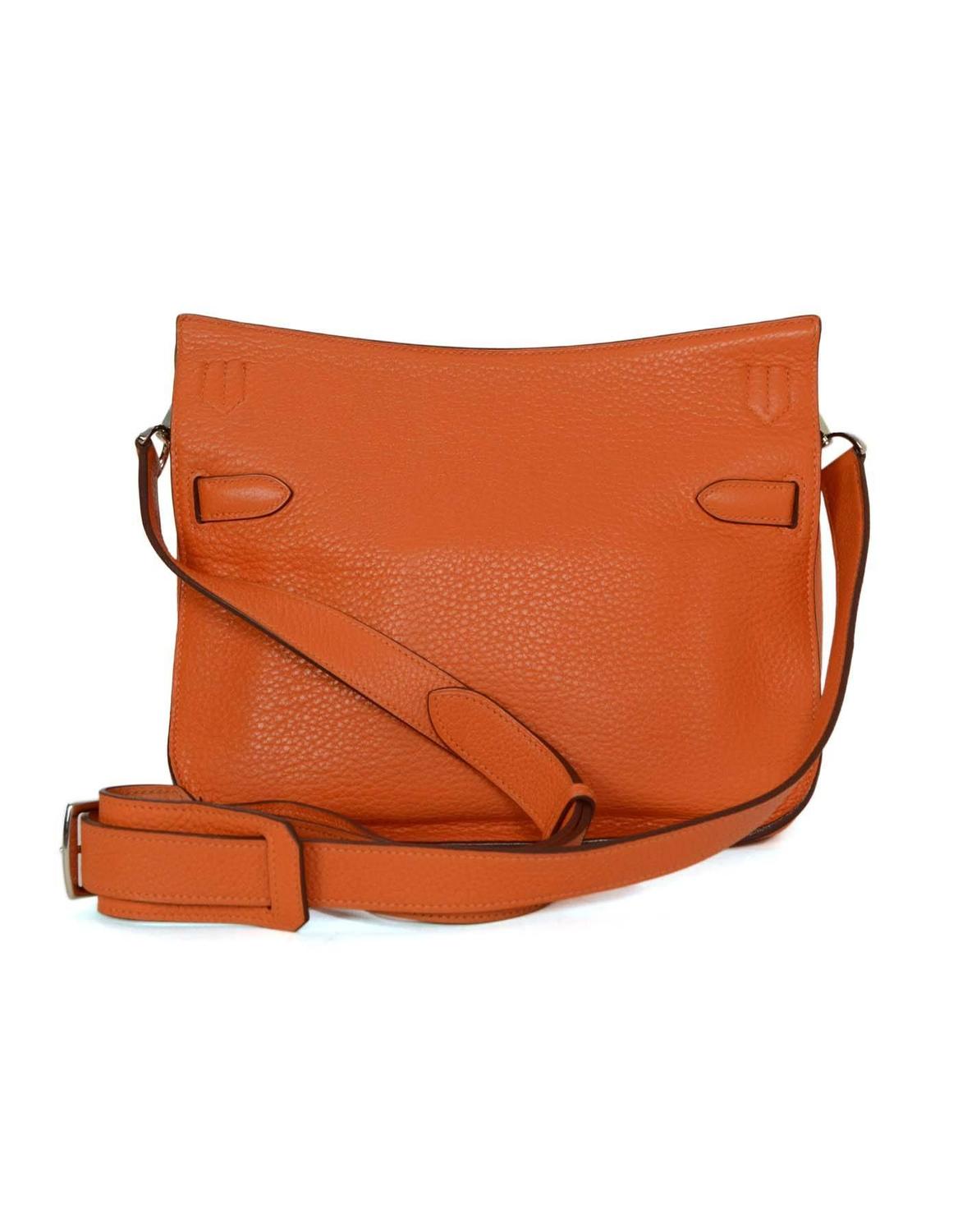 Hermes Orange Clemence 28cm Jypsiere Crossbody Bag PHW rt. $8,500 For Sale at 1stdibs