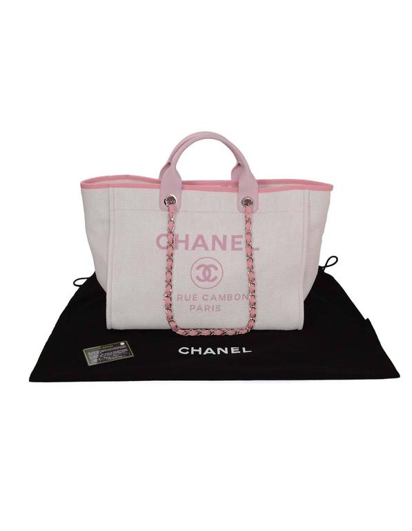 chanel pink canvas bag