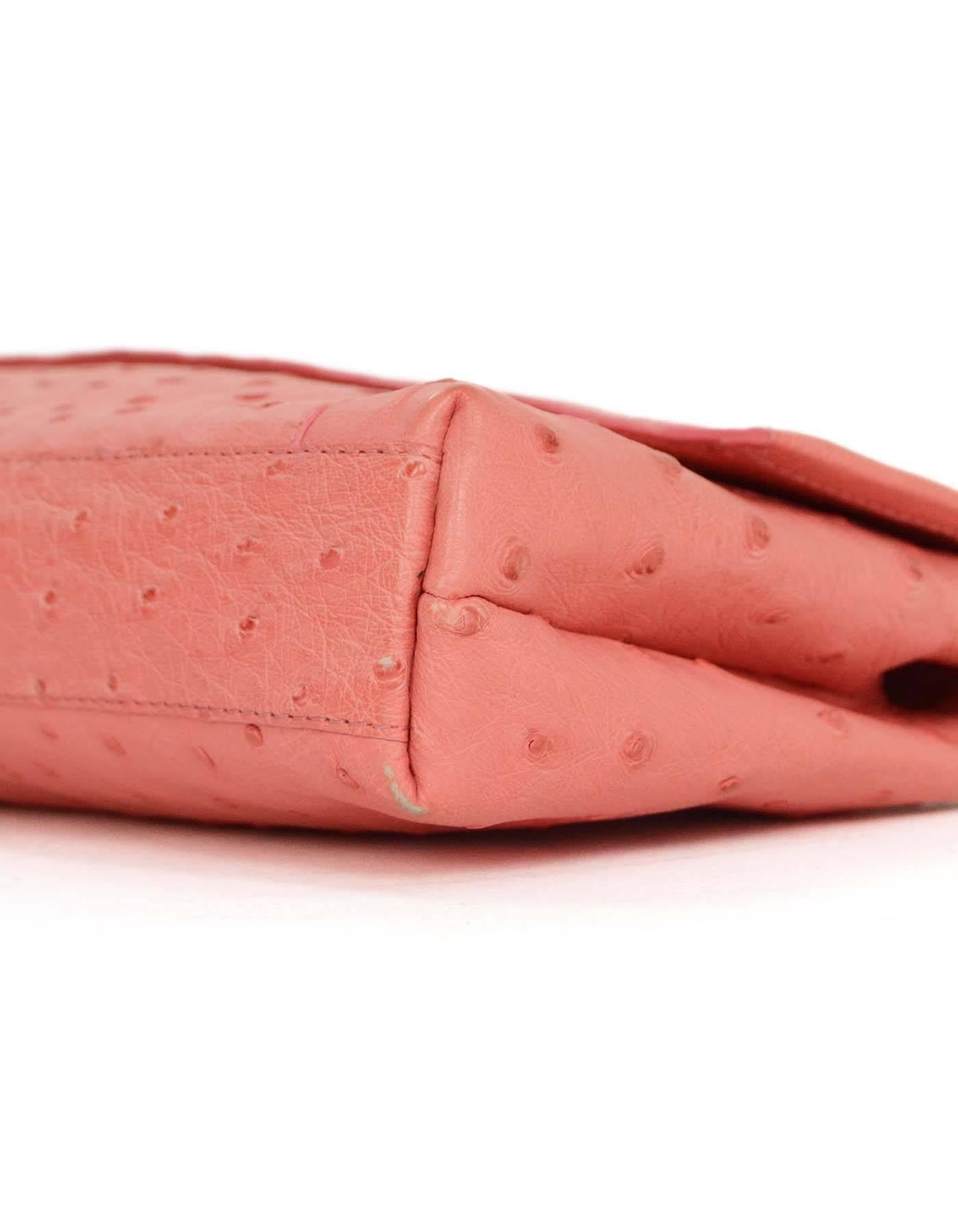 Women's Nancy Gonzalez Pink Ostrich Clutch Bag