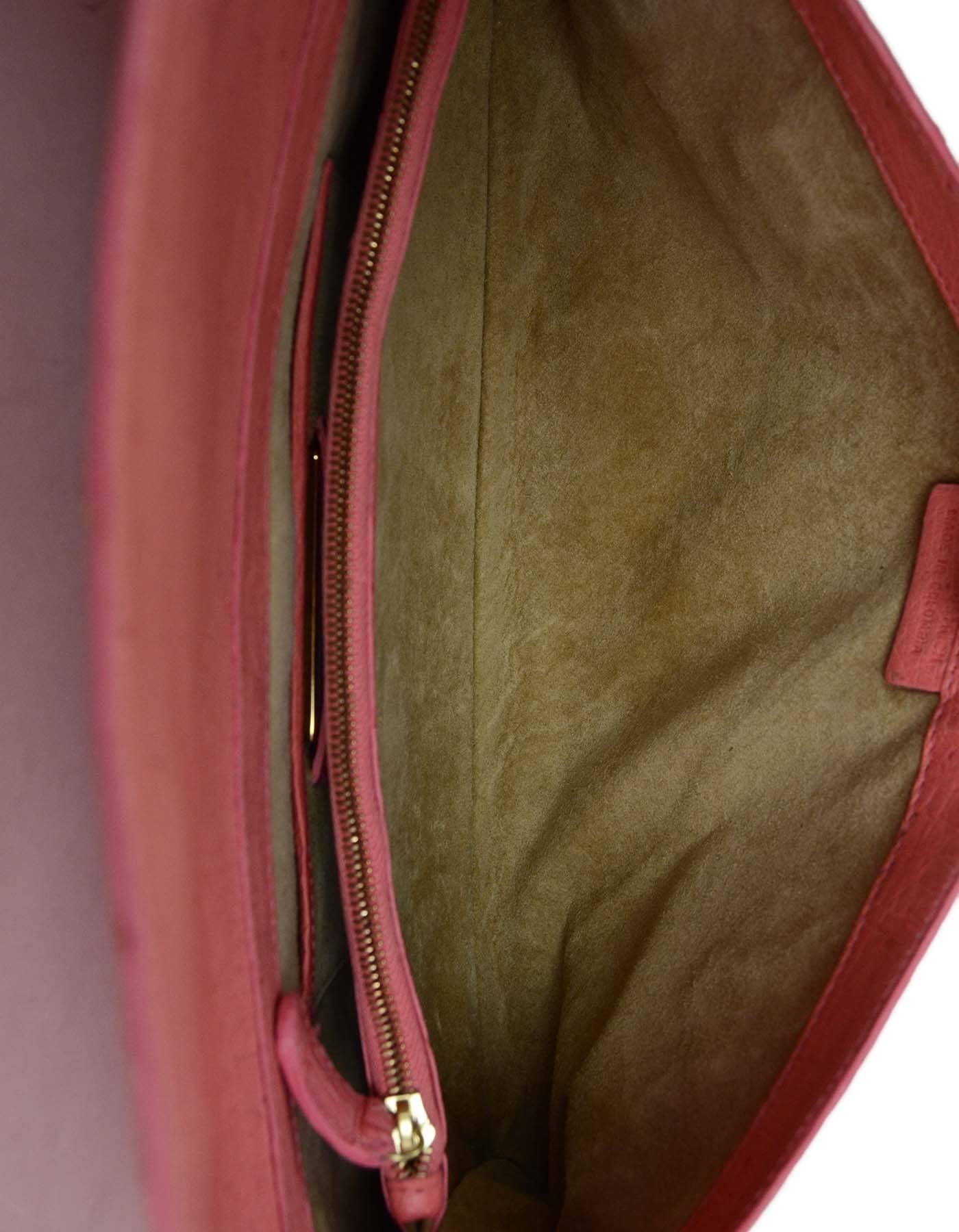 Nancy Gonzalez Pink Ostrich Clutch Bag 1