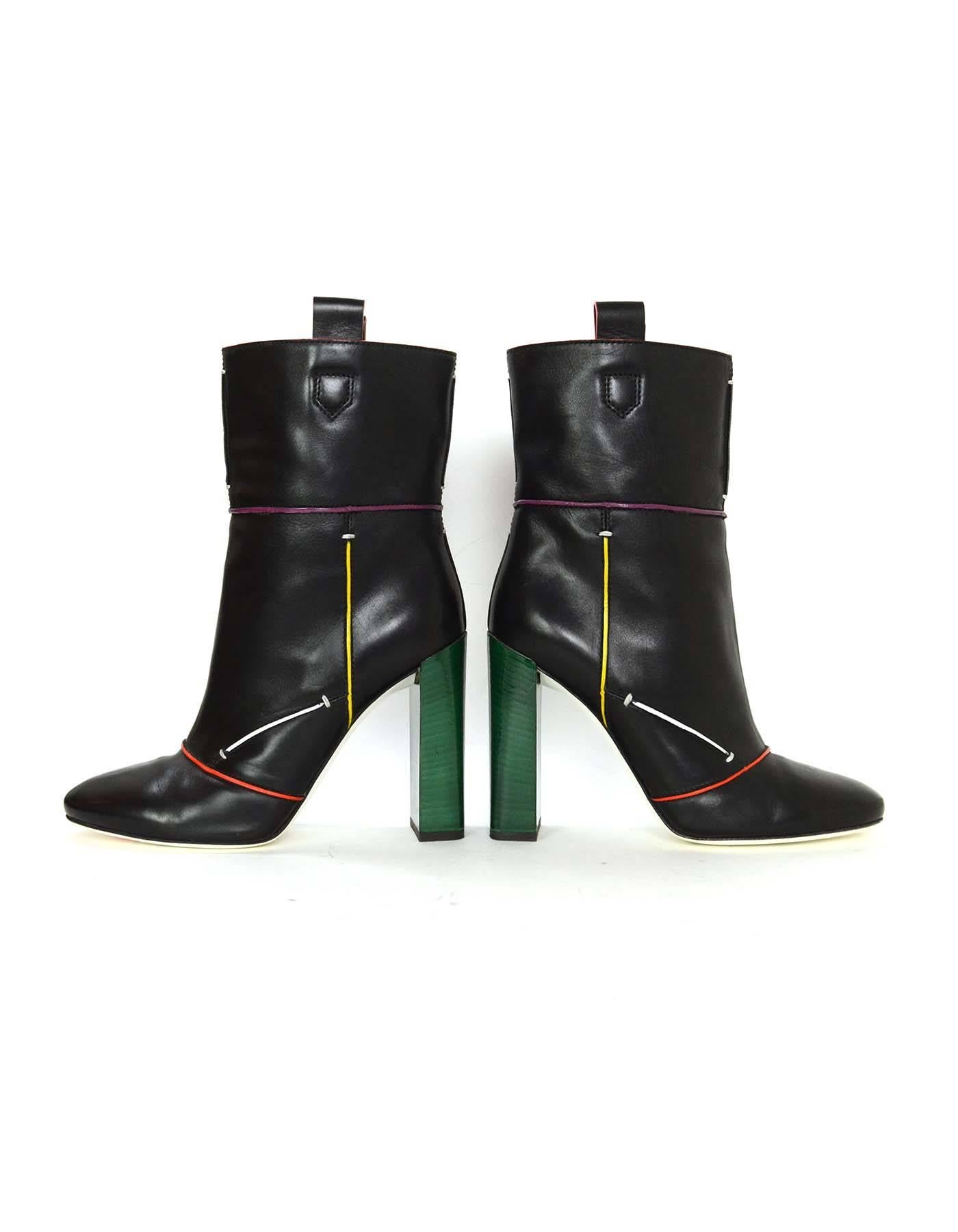 Fendi Black Leather Subway Boots sz 39 2