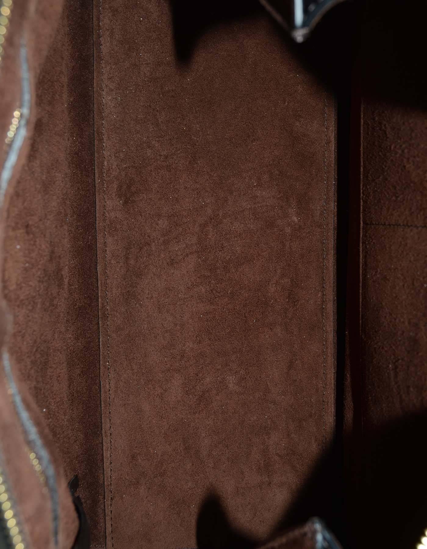 Women's Celine Dark Brown Leather Medium Edge Tote Bag GHW rt $2, 600