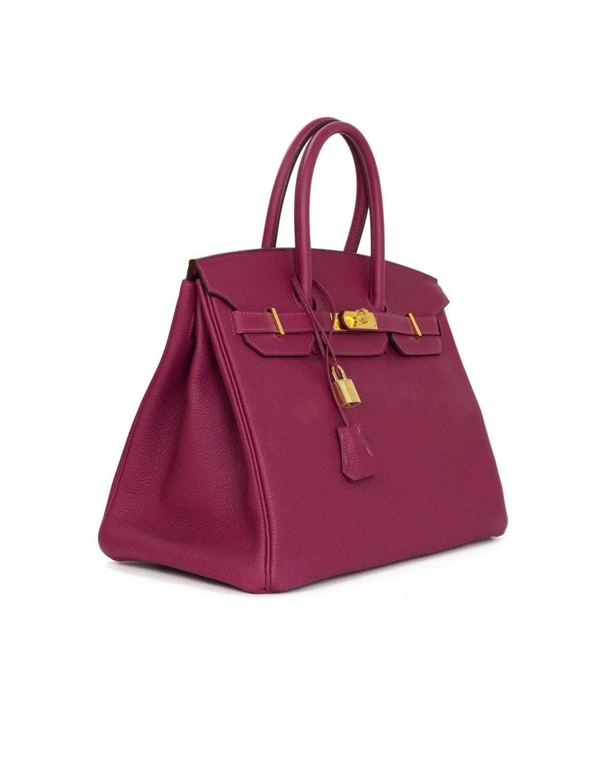 Hermes LIKE NEW Violet Tosca Togo Leather 35cm Birkin Bag w/ Box For Sale at 1stdibs