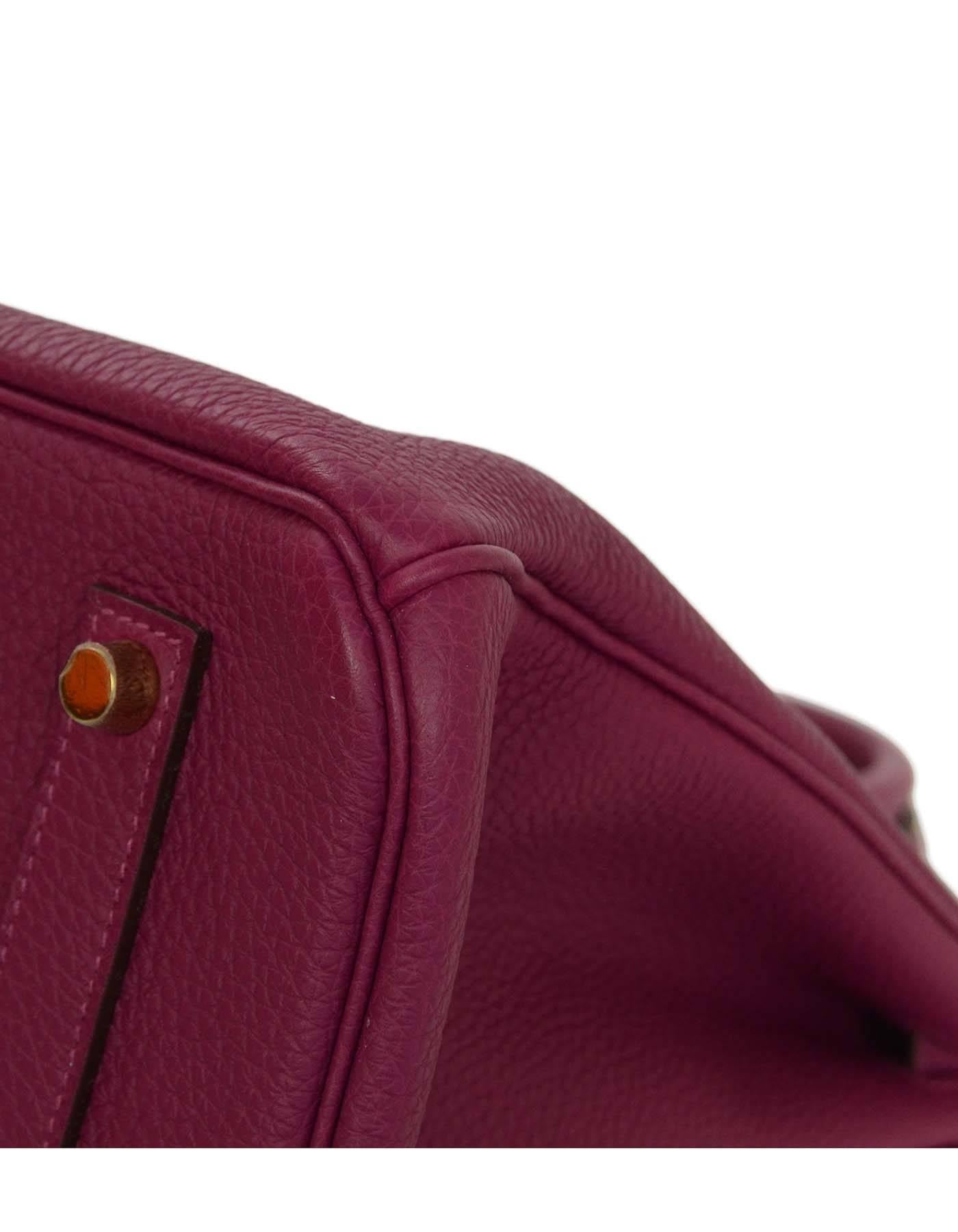 Brown Hermes LIKE NEW Violet Tosca Togo Leather 35cm Birkin Bag w/ Box
