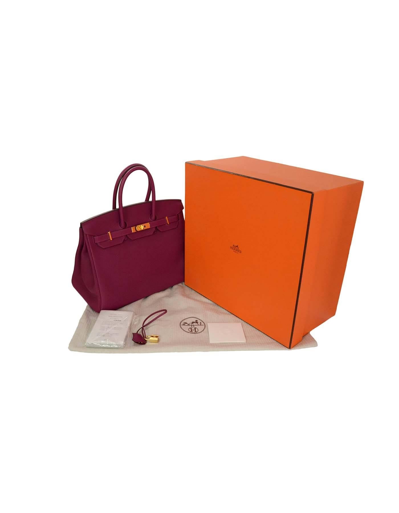 Hermes LIKE NEW Violet Tosca Togo Leather 35cm Birkin Bag w/ Box 3