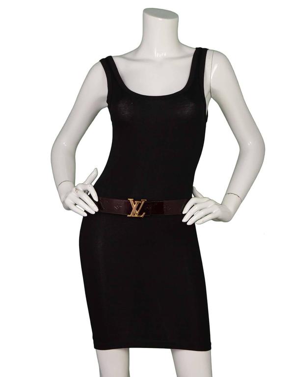 Louis Vuitton Amarante Monogram Vernis Initials Belt 85CM Louis Vuitton