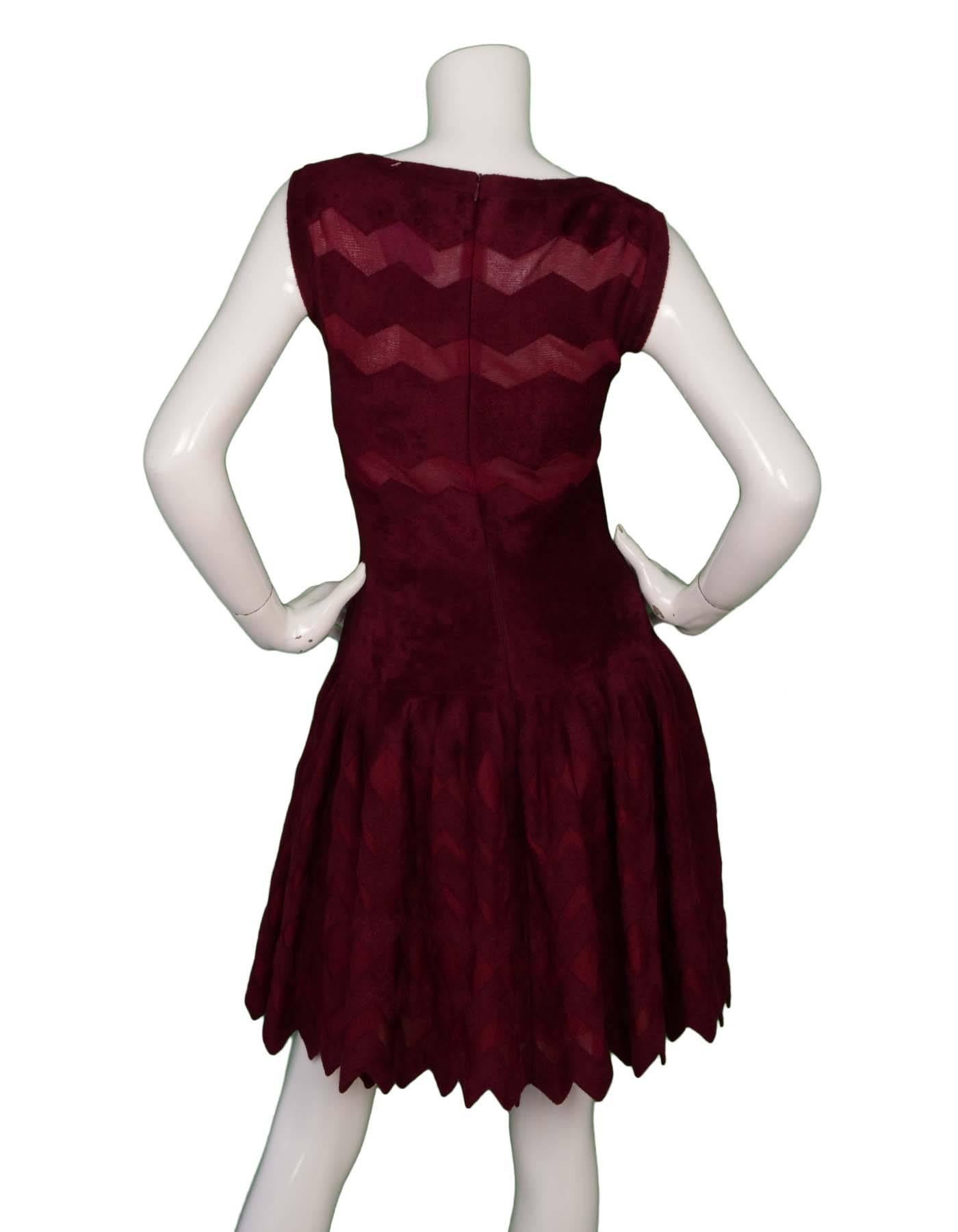 burgundy fit and flare dress