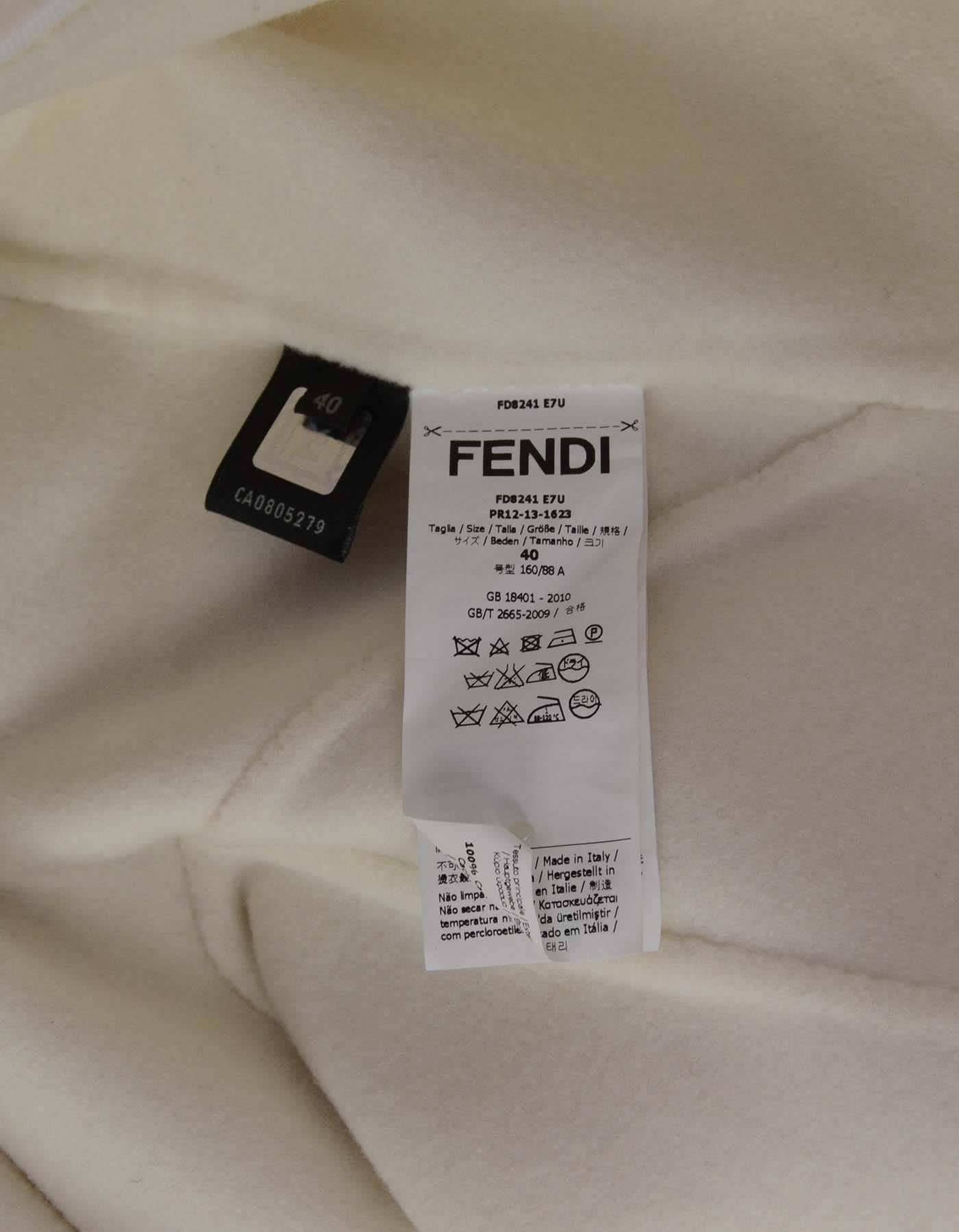 Beige Fendi Cream Cashmere Sleeveless Shift Dress sz 40 rt. $3, 800