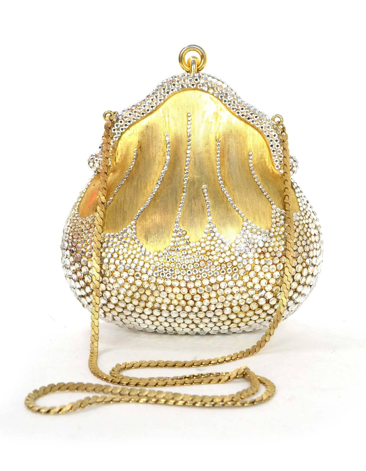 Judith Leiber Vintage '90s Crystal Minaudiere Evening Bag GHW In Good Condition In New York, NY