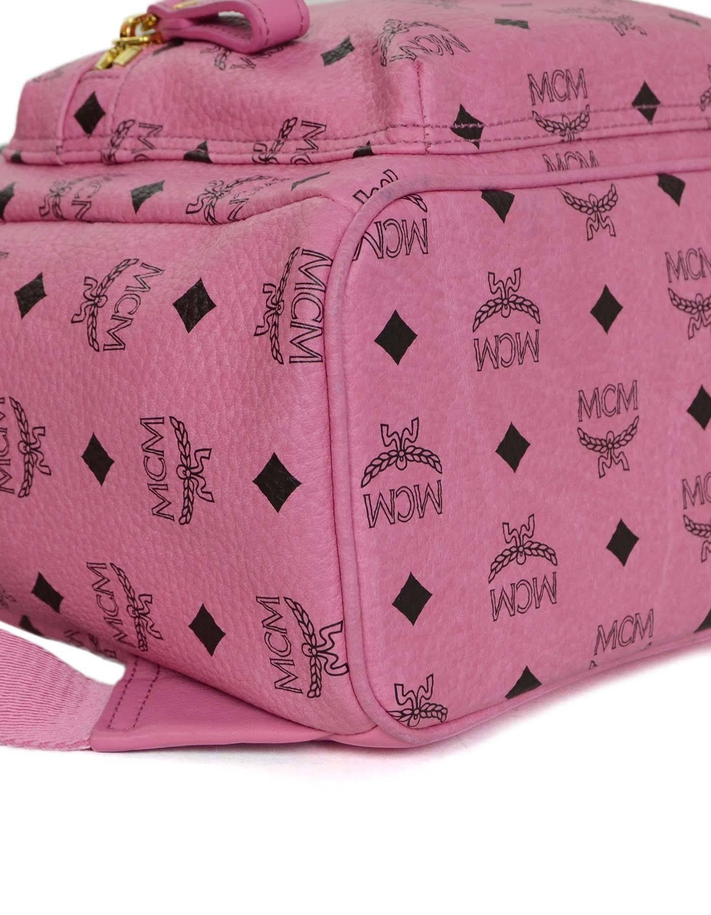 mcm pink studded backpack