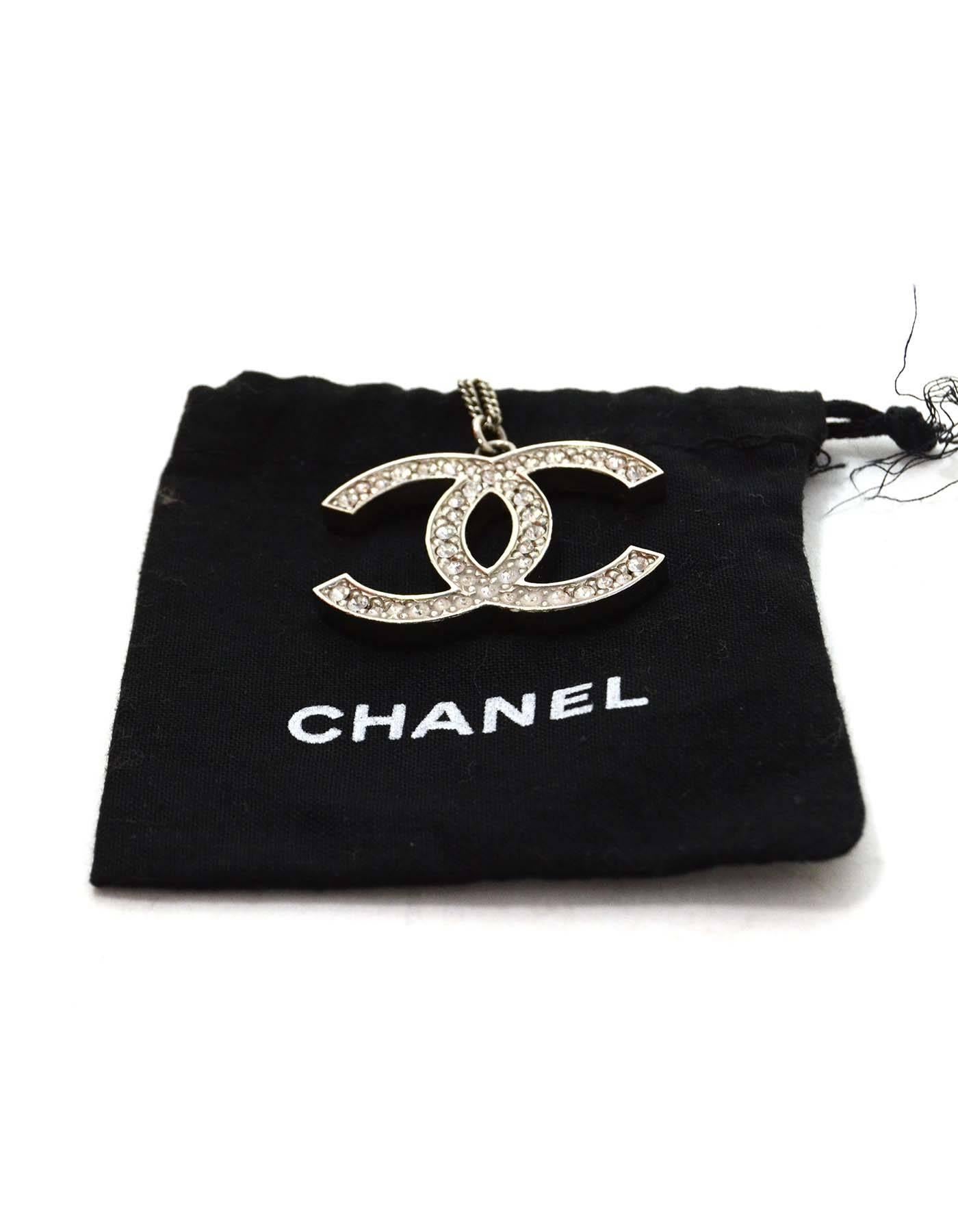 Women's Chanel Crystal CC Pendant Necklace 