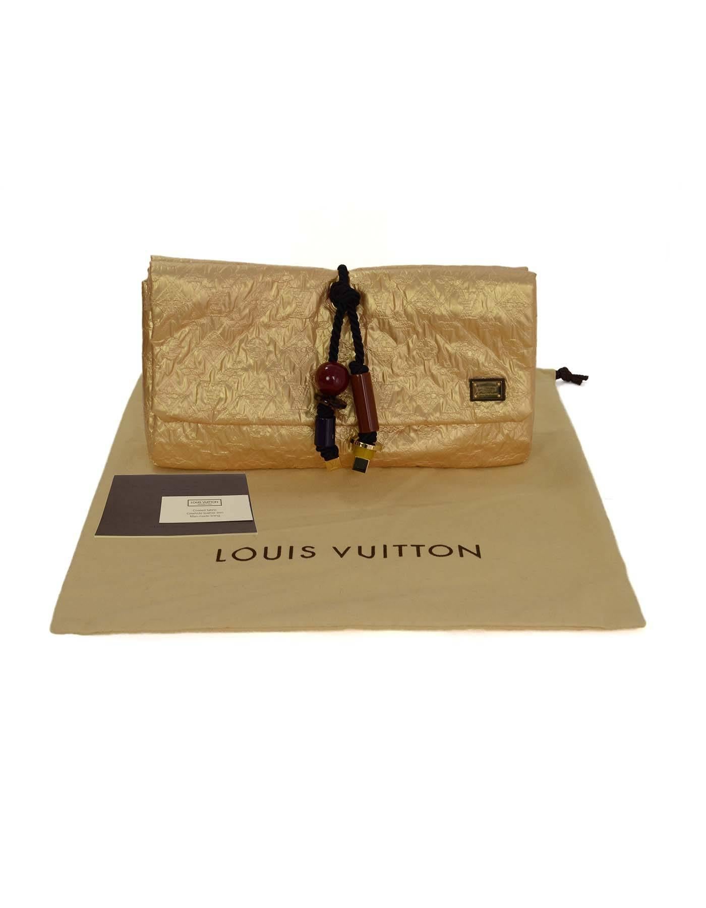 Louis Vuitton Gold Monogram African Queen Limelight Clutch Bag GHW 3
