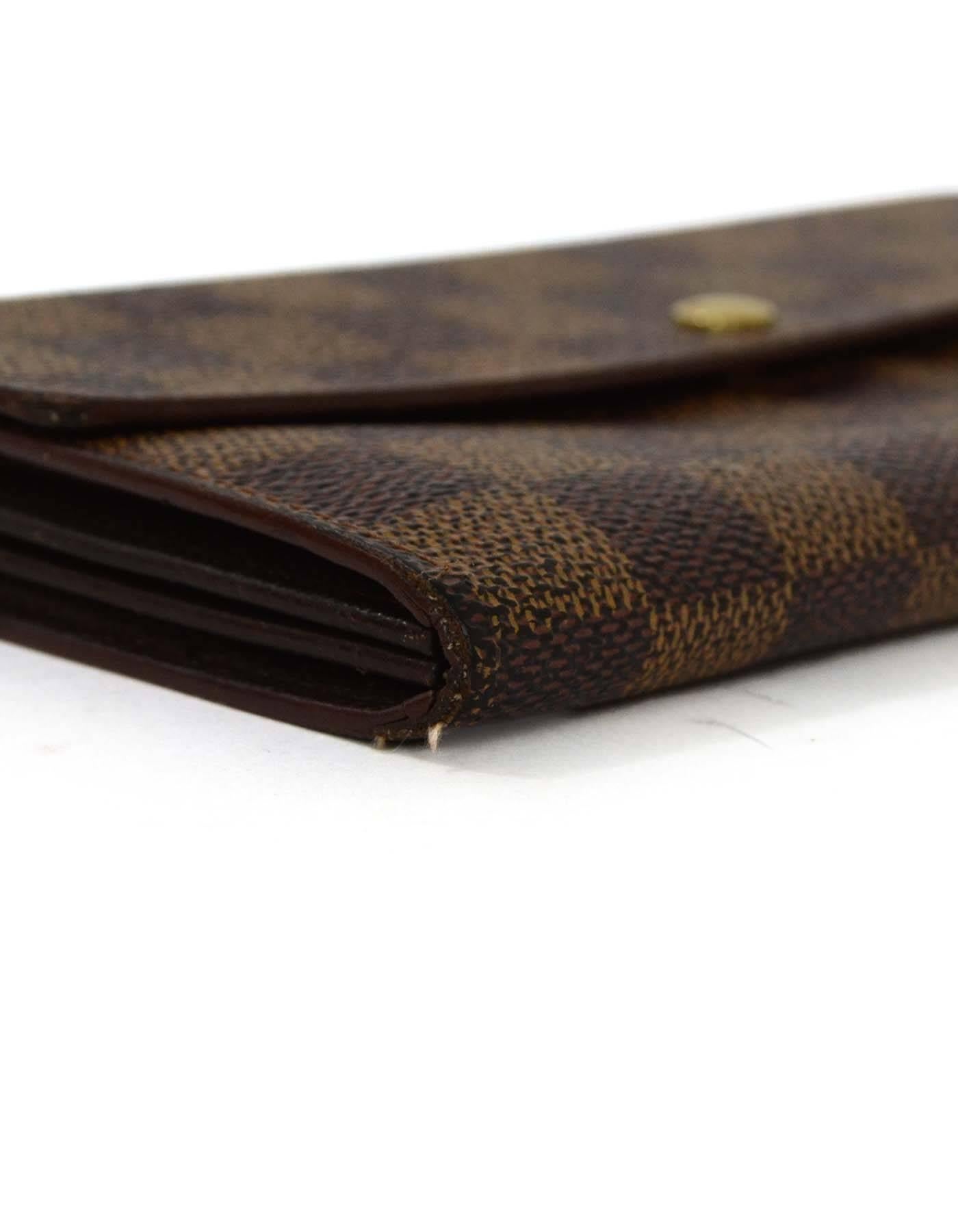 Louis Vuitton Vintage '97 Damier 'Sarah' Wallet GHW In Excellent Condition In New York, NY