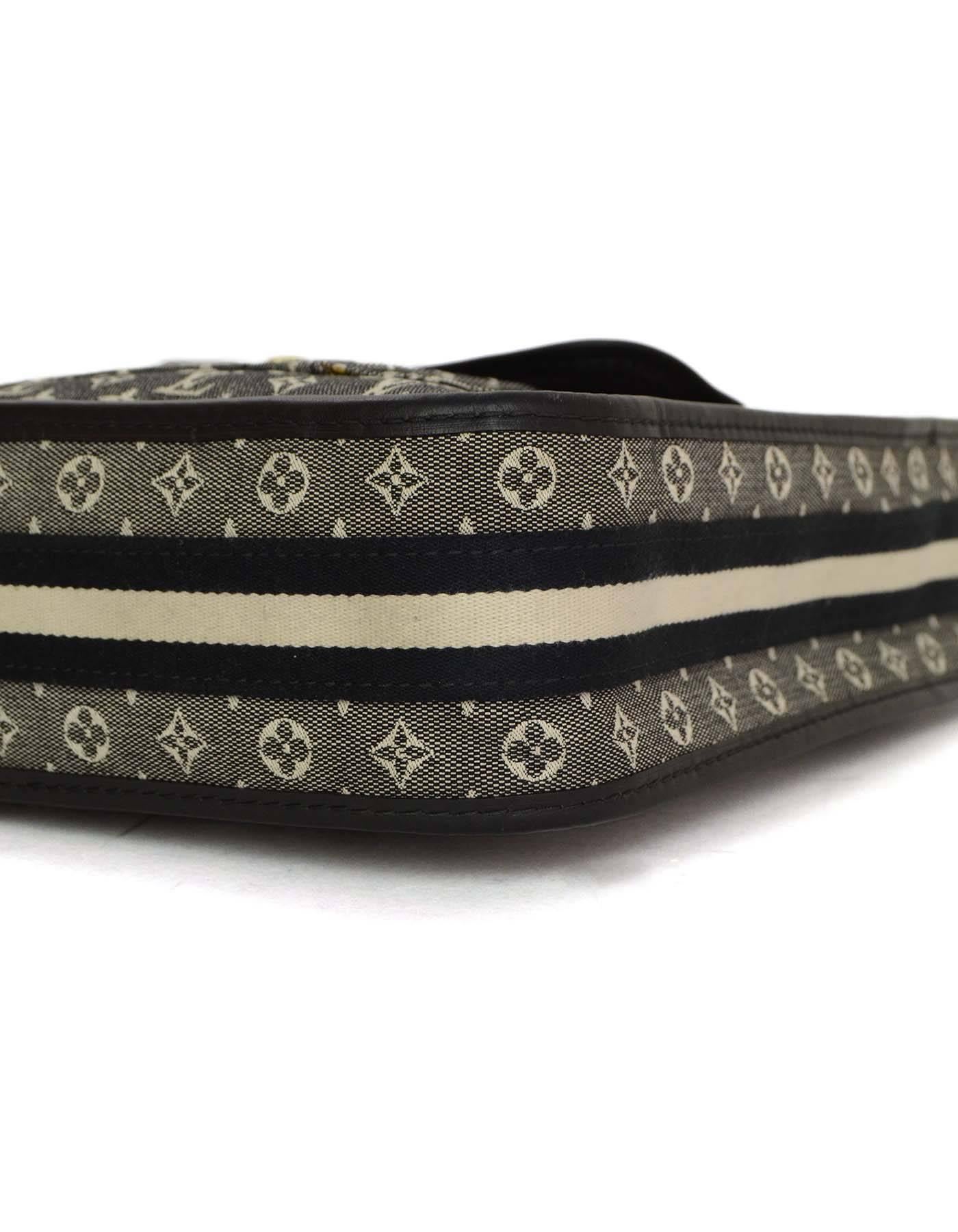 Louis Vuitton Marineblaue Mini Lin ''Mary Kate Besace'' Umhängetasche GHW 1