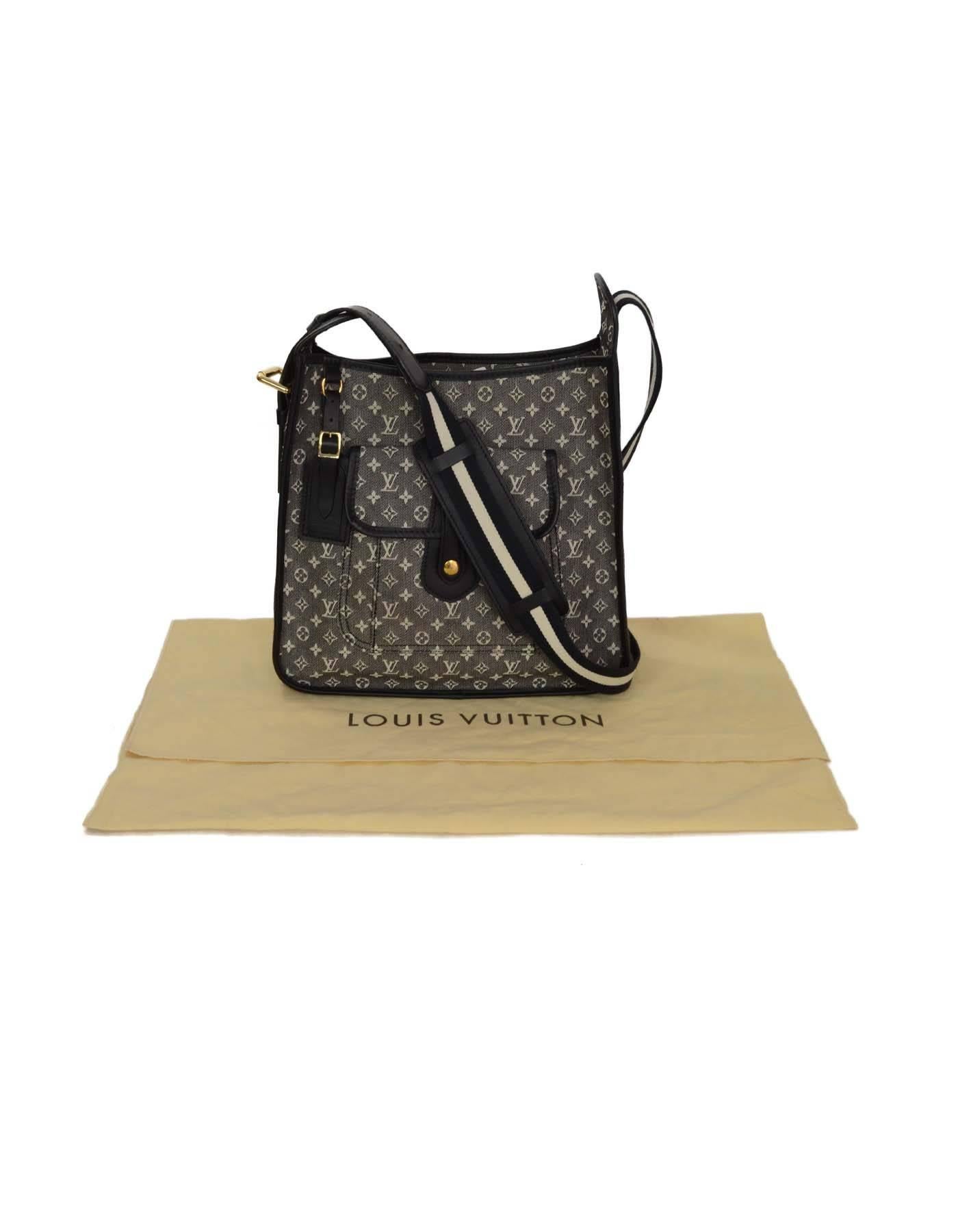 Louis Vuitton Marineblaue Mini Lin ''Mary Kate Besace'' Umhängetasche GHW 5