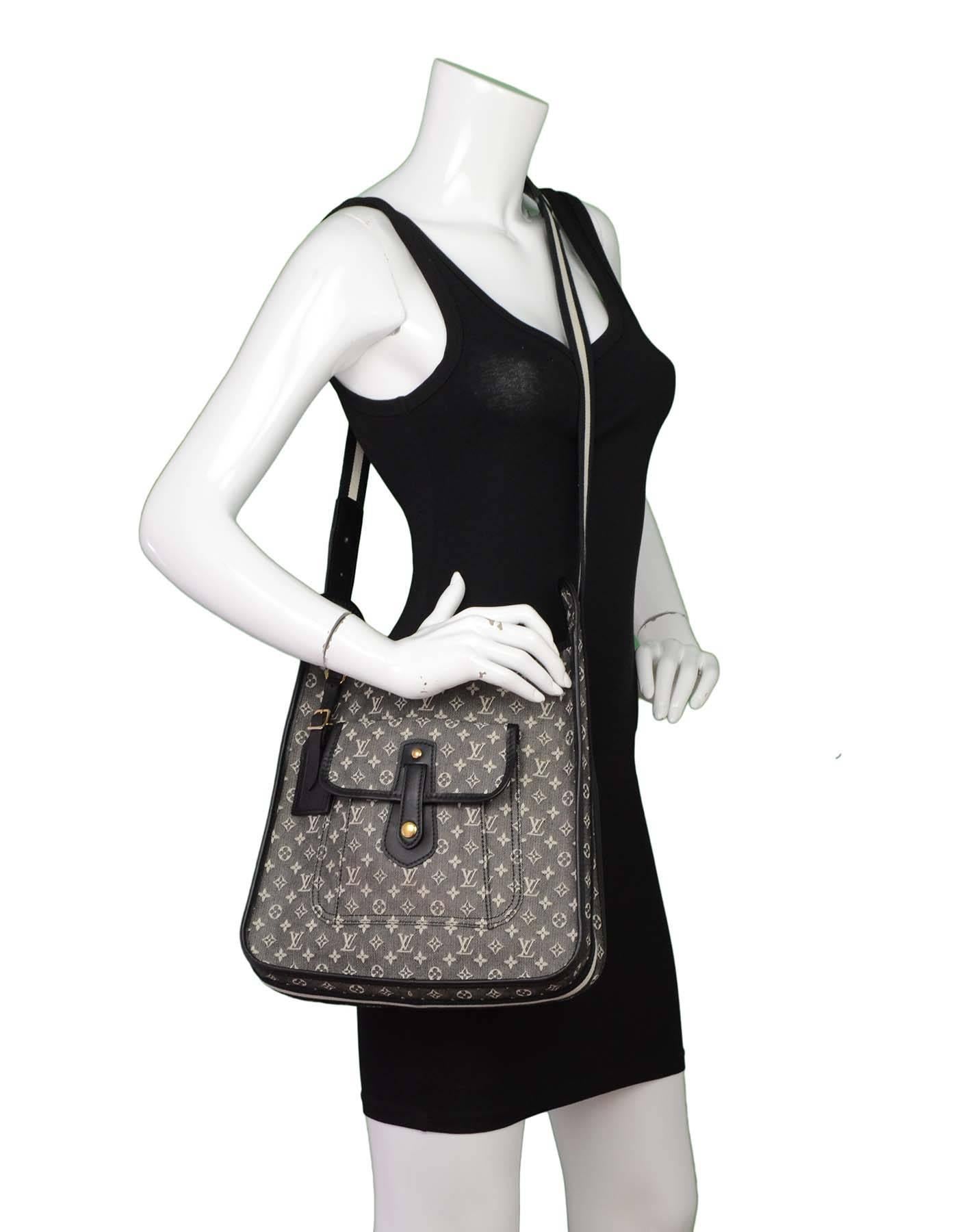 Louis Vuitton Marineblaue Mini Lin ''Mary Kate Besace'' Umhängetasche GHW 6